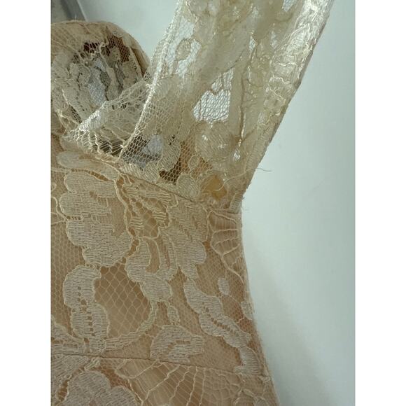 Vintage Off White Lace Wedding Dress Size Small - Picture 6 of 7